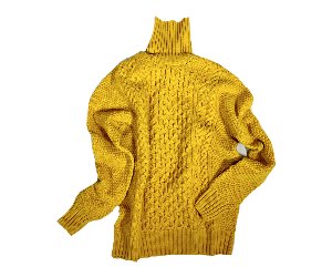 Drumohr - Yellow  Heavy Lambs Wool Twisted Turtleneck Knit