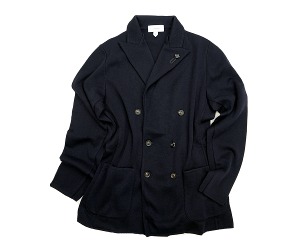 Lardini - Dark Navy Double Breasted Wool Knit Jacket