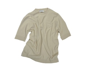 Lardini - Ivory Crewneck Linen &amp; Cotton Knitwear